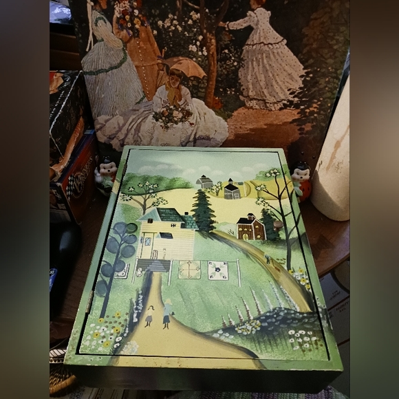 🏠🏡Handmade Wooden Key Box🔓🏖🏜🏝🏞Size 13.5"×10.5"×3.5",Handpainted. - Picture 6 of 12